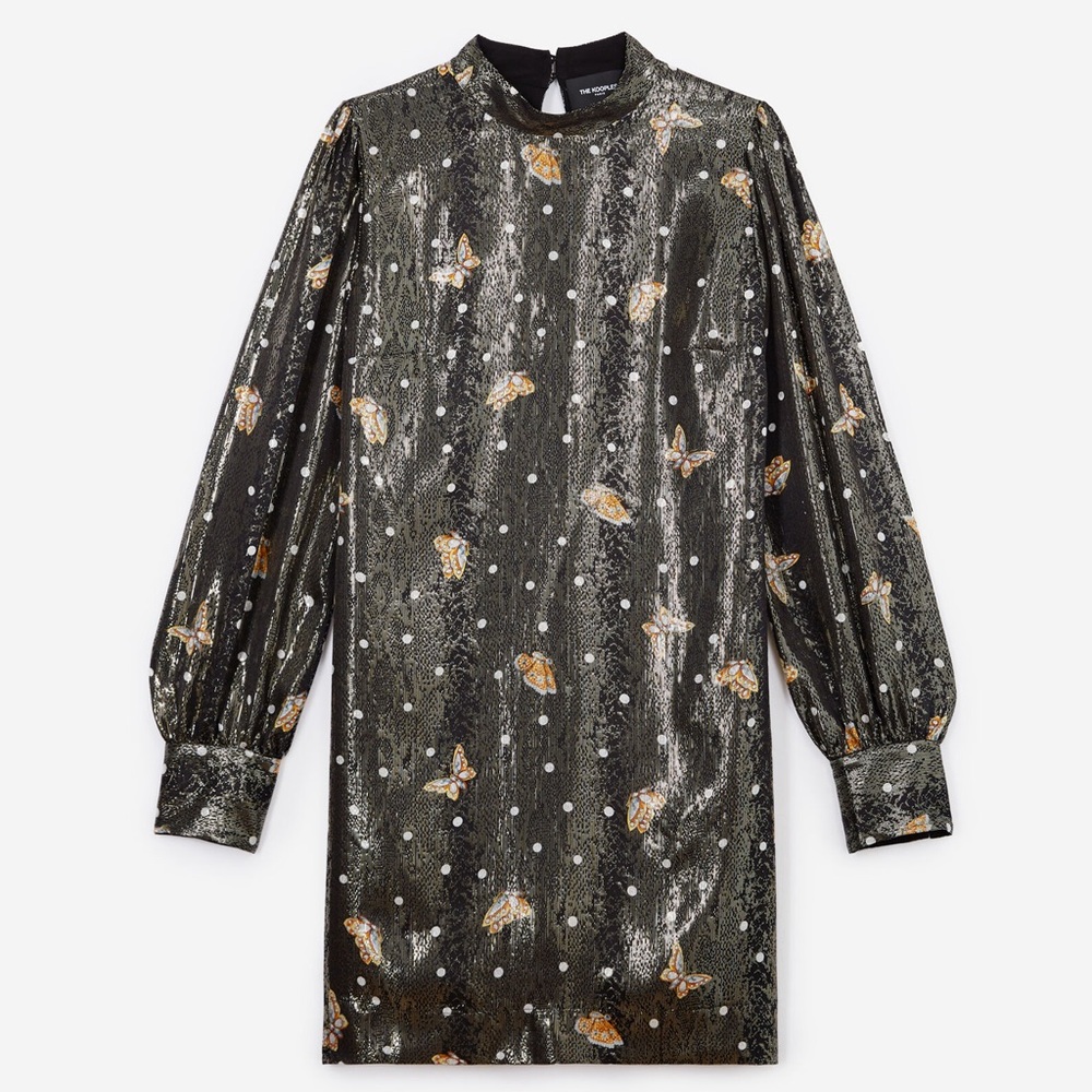 The Kooples Paris silk/metallic dress. Size 3 - I think is the same as a large. - Picture 3 of 16